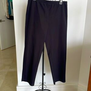 EILEEN FISHER BLACK COTTON/SPANDEX SLACKS